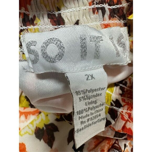 So It Is NWT Bohemian Turtleneck Romantic Floral Print White Yellow Top Size 2X - Picture 6 of 12